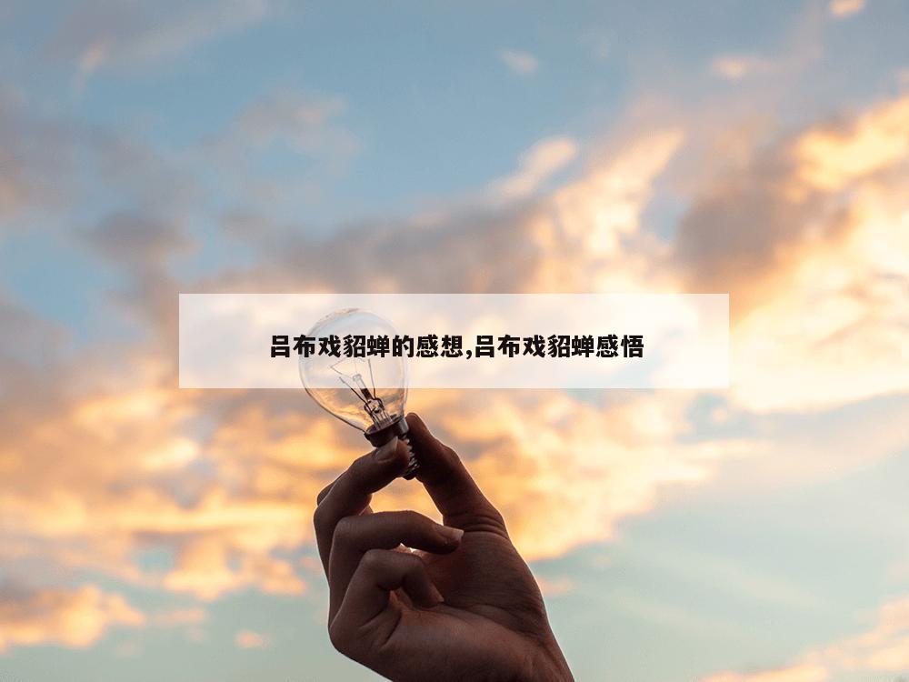 吕布戏貂蝉的感想,吕布戏貂蝉感悟